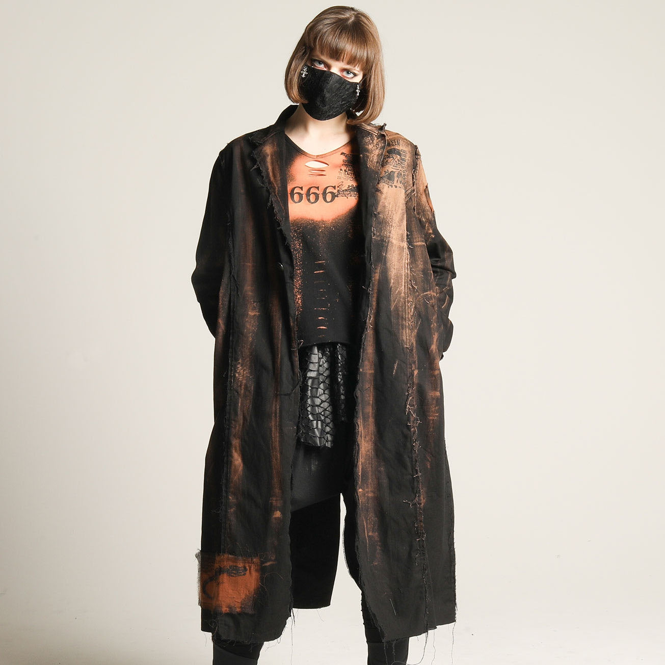 Bleach paint long jacket