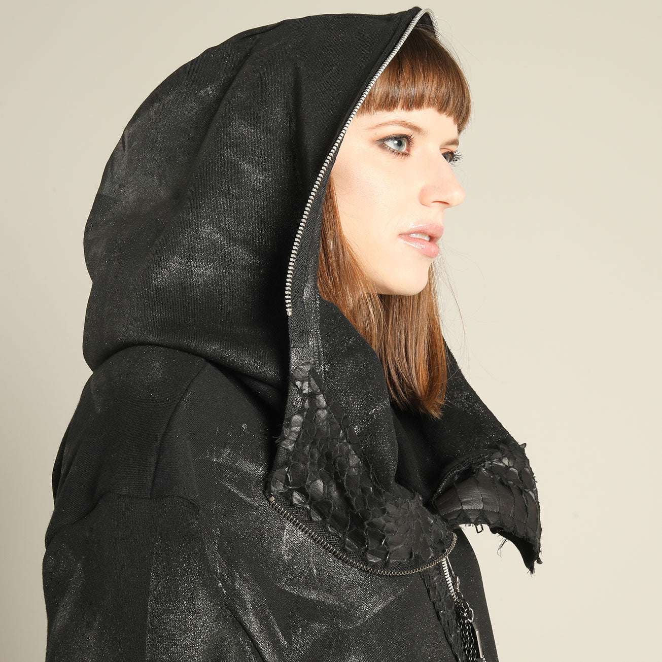 DRAGON LEATHER METAL HOODIE (2 sizes)