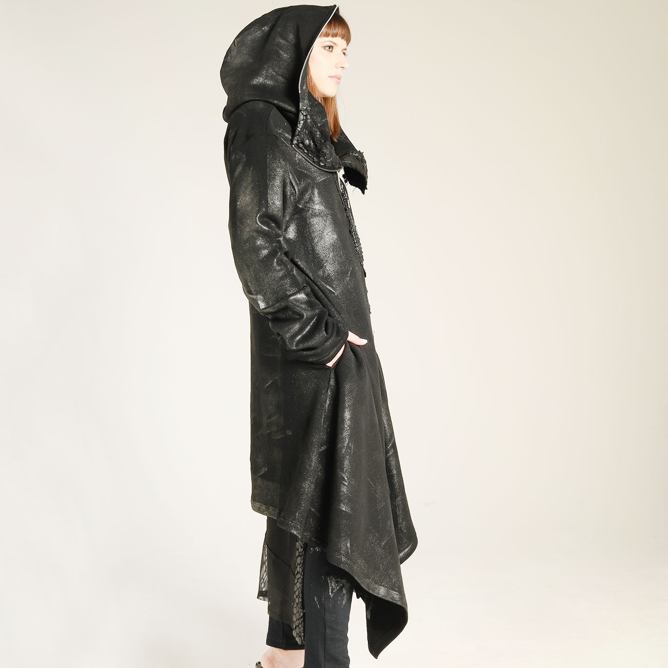DRAGON LEATHER METAL HOODIE (2 sizes)