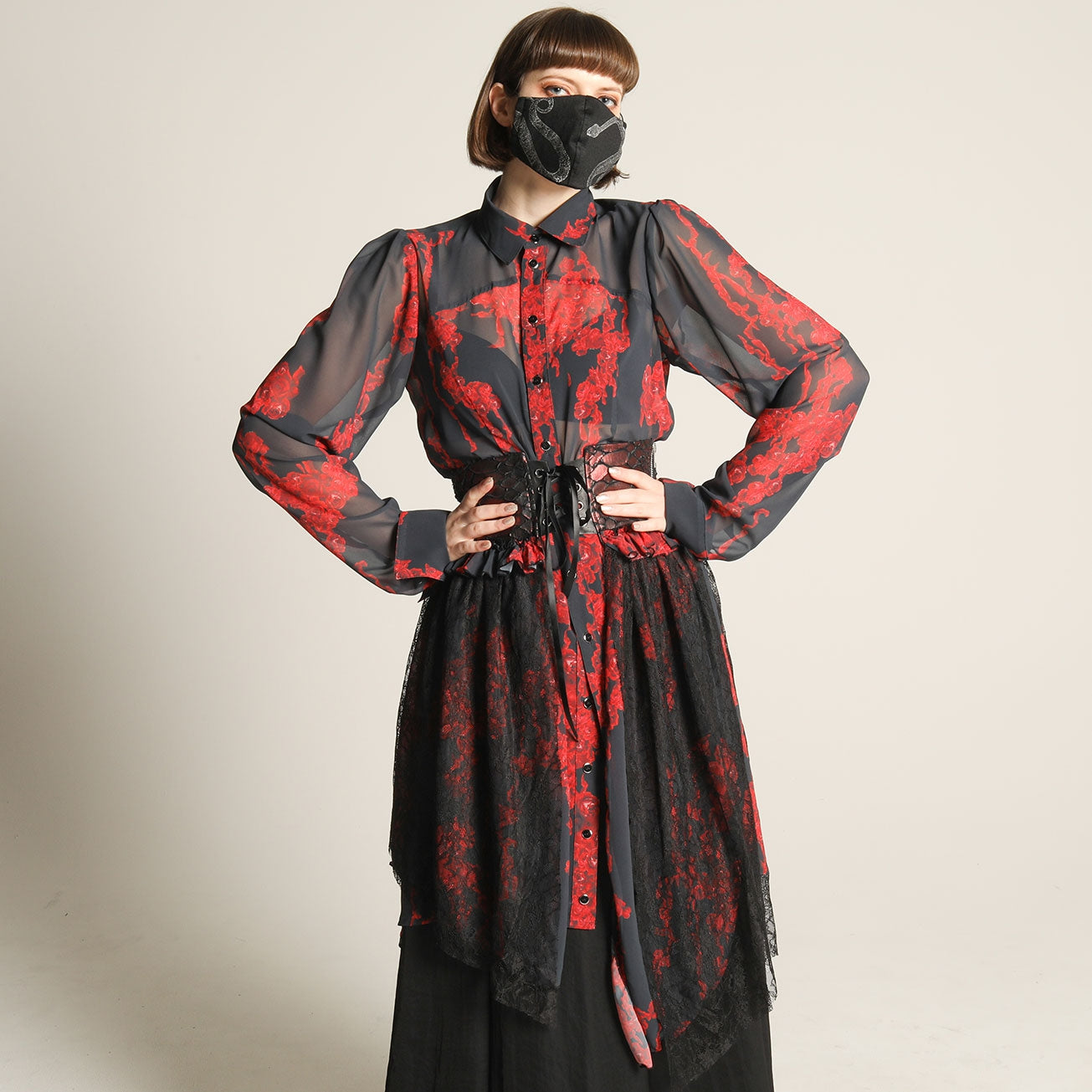 Bloody Rose Long Dress Blouse
