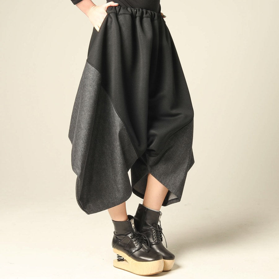 Denim Drape Sarrouel Pants