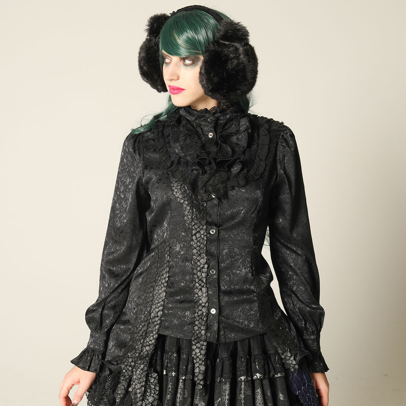 Black Rose Dragon Scale Blouse