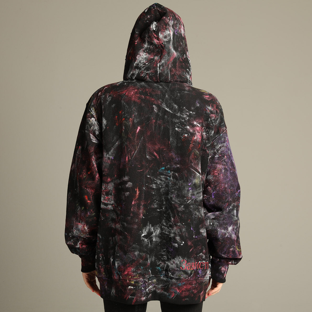 Crash Paint Warm Hoodie BK-RD(3サイズ)