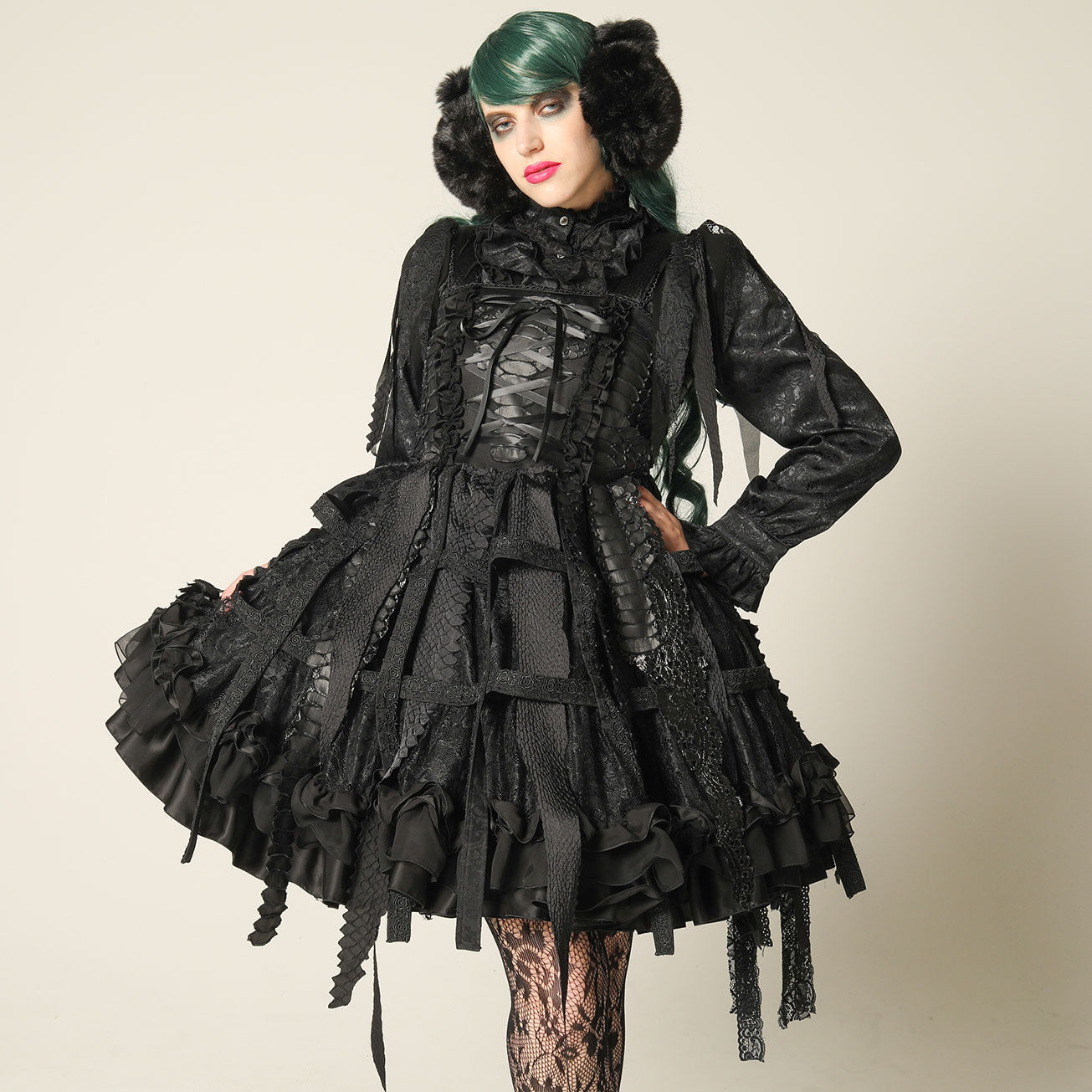 Black Rose Dragon Scale Blouse