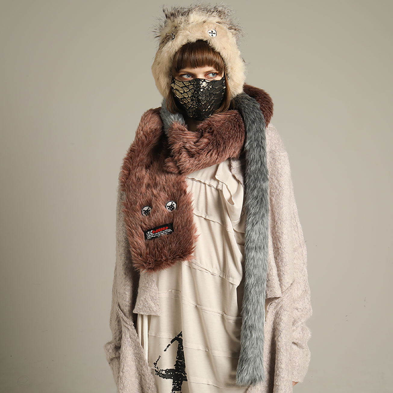 Monster Pink Eco Fur Muffler