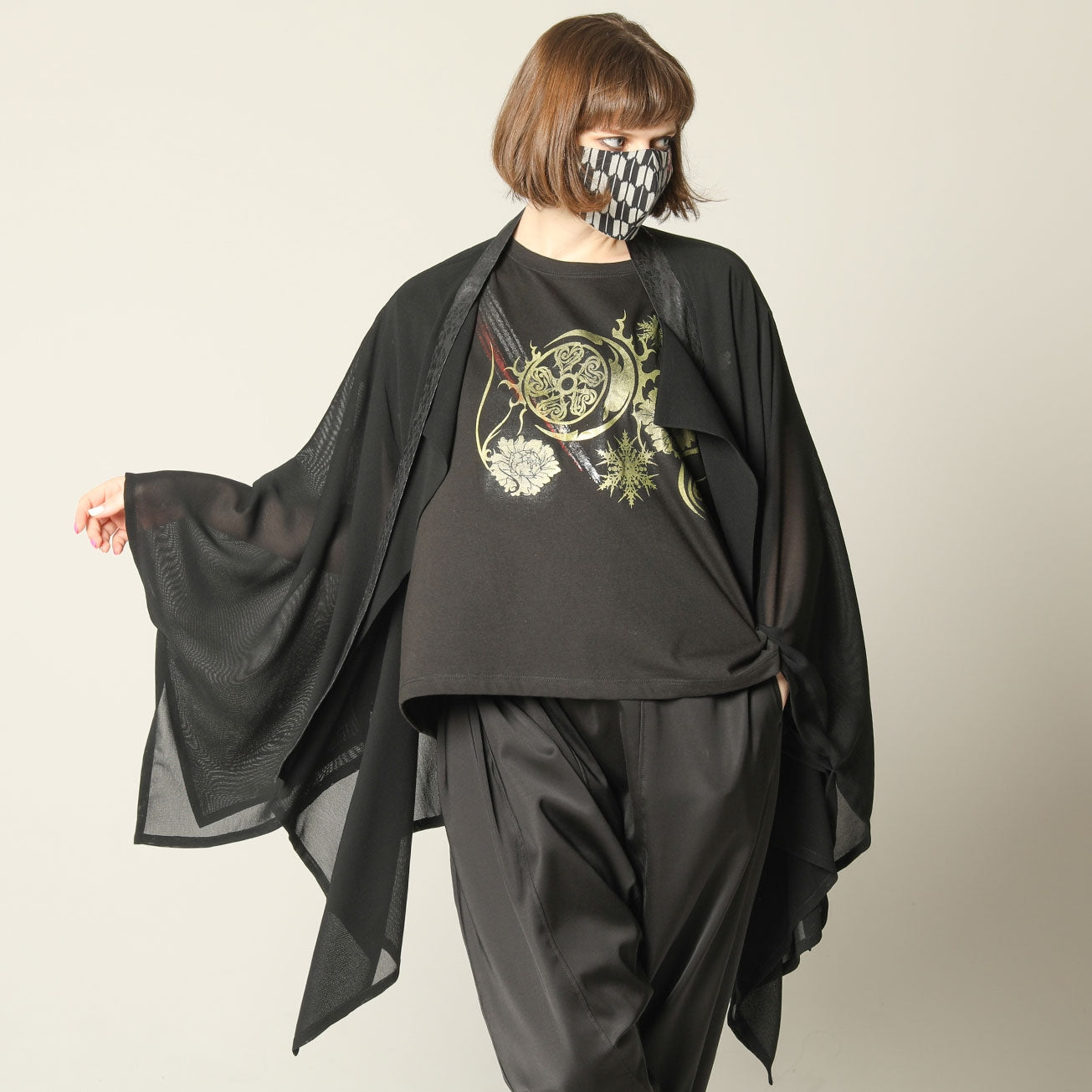 Snake Collar Drape Kimono