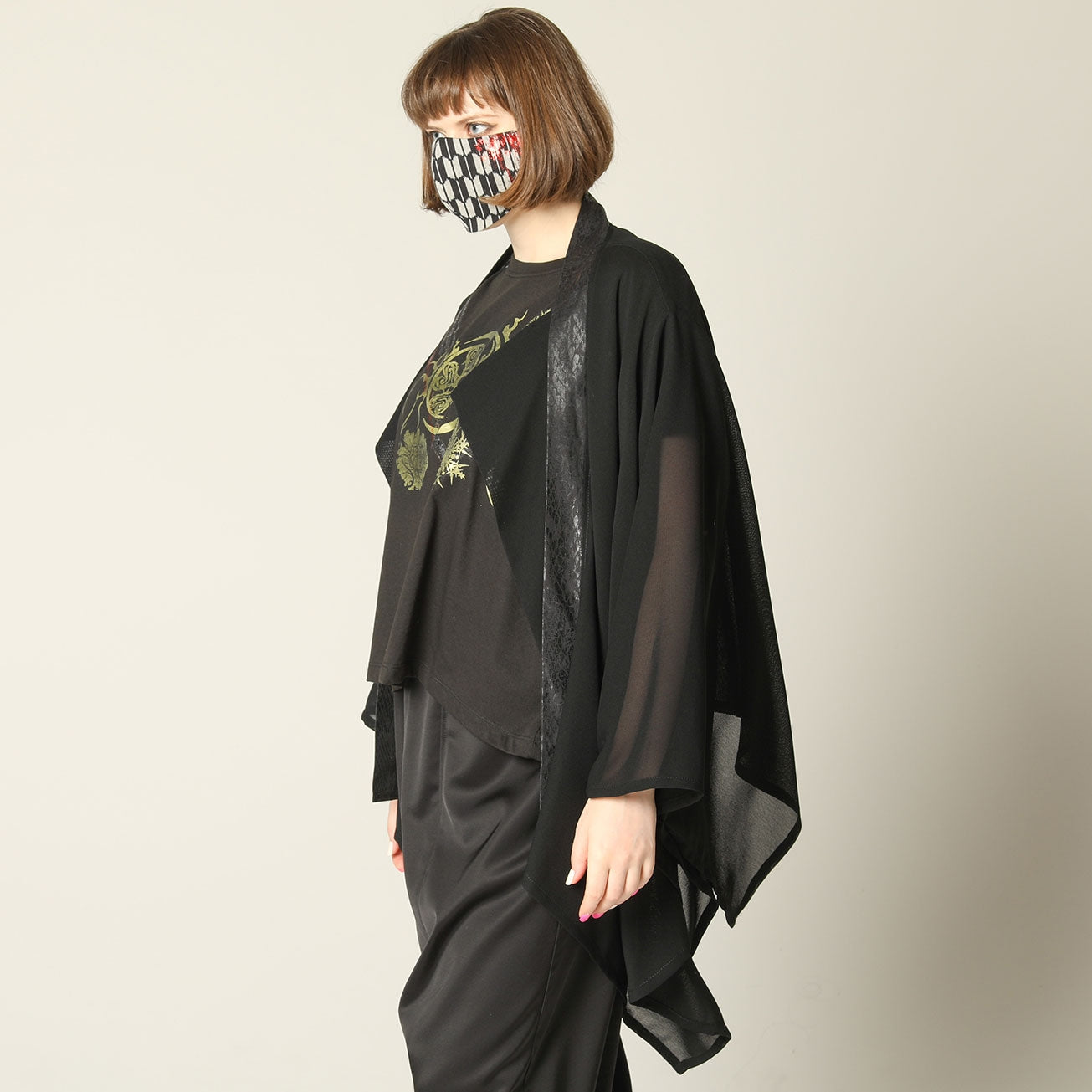 Snake Collar Drape Kimono