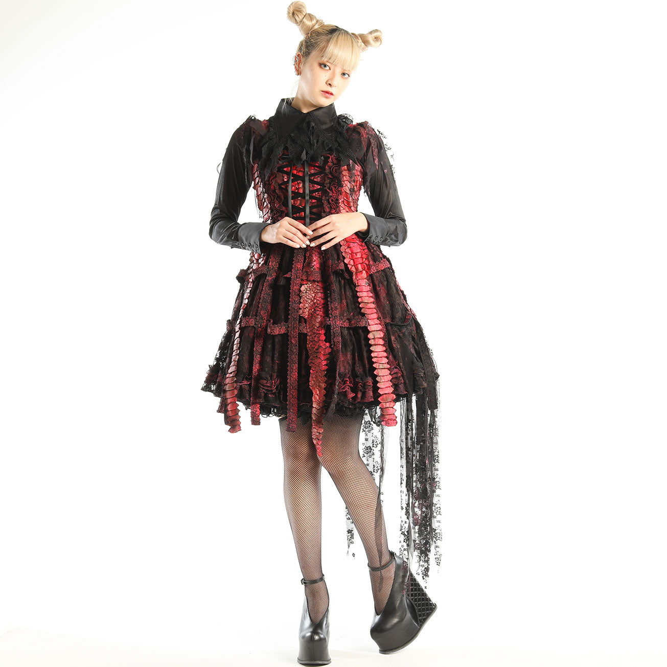 Red Dragon Bird Cage Dress