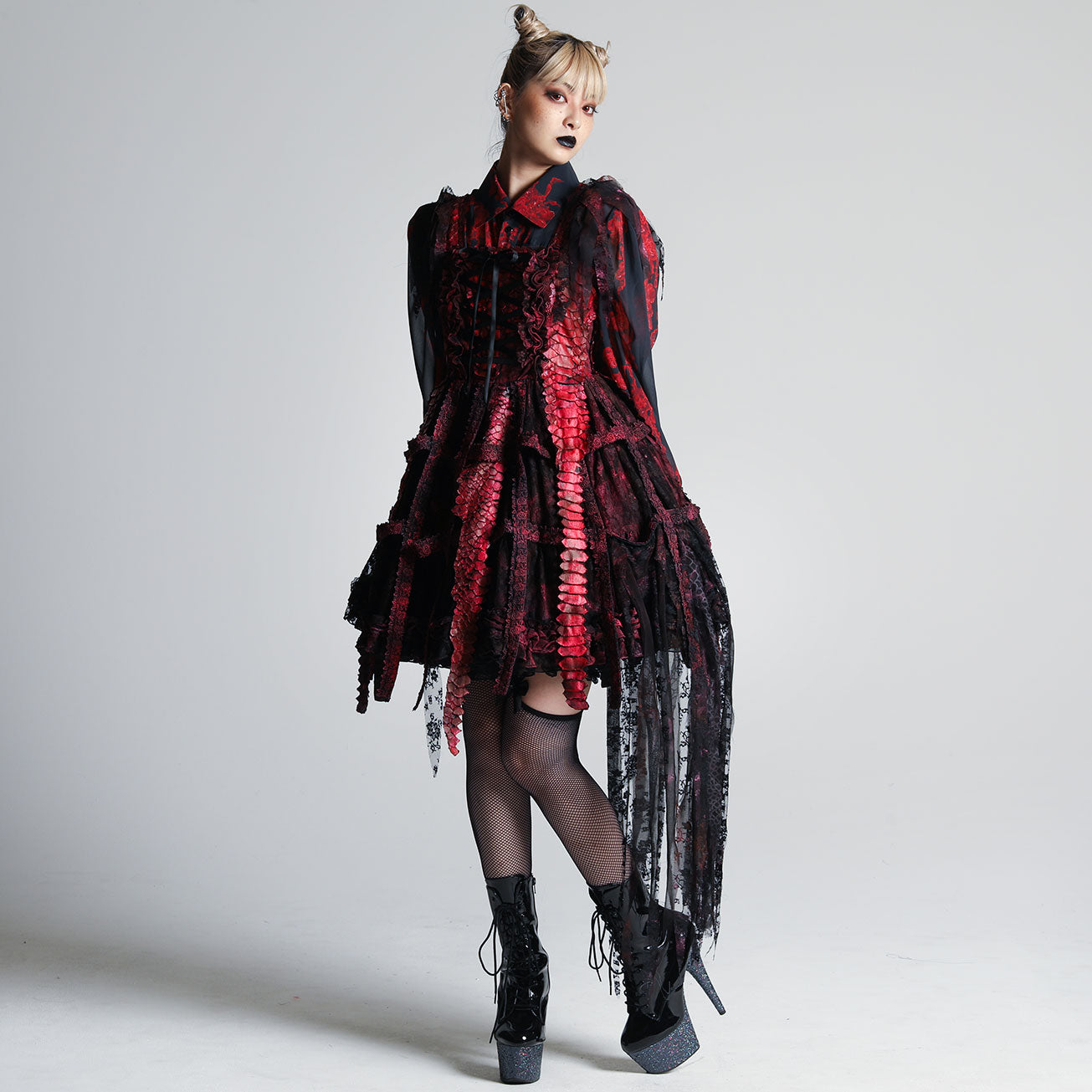 Red Dragon Bird Cage Dress