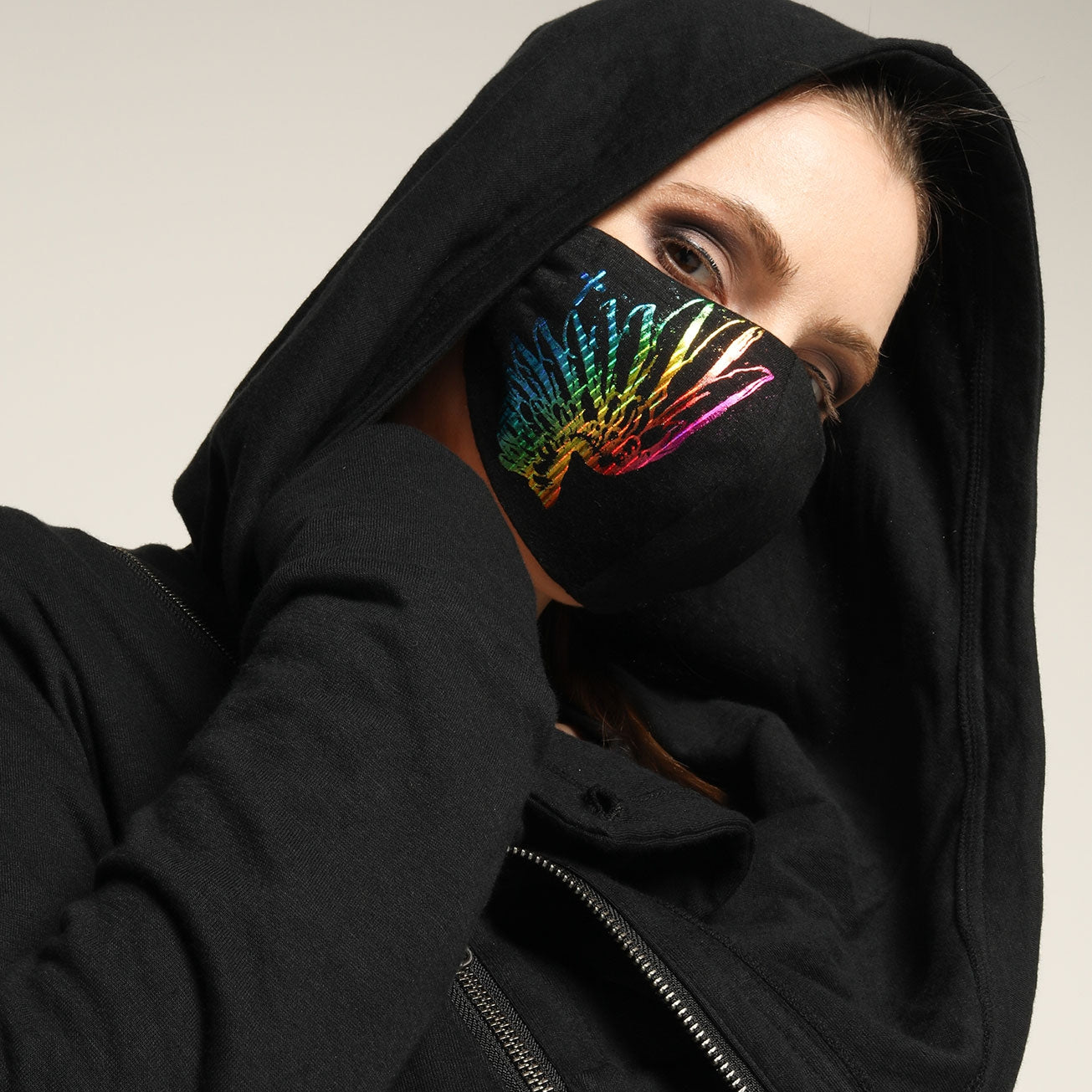 Rainbow angel wings Mask Wear / M