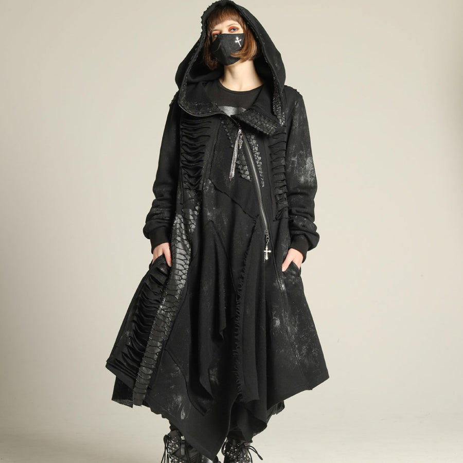Asymmetric damage Long Hoodie / M