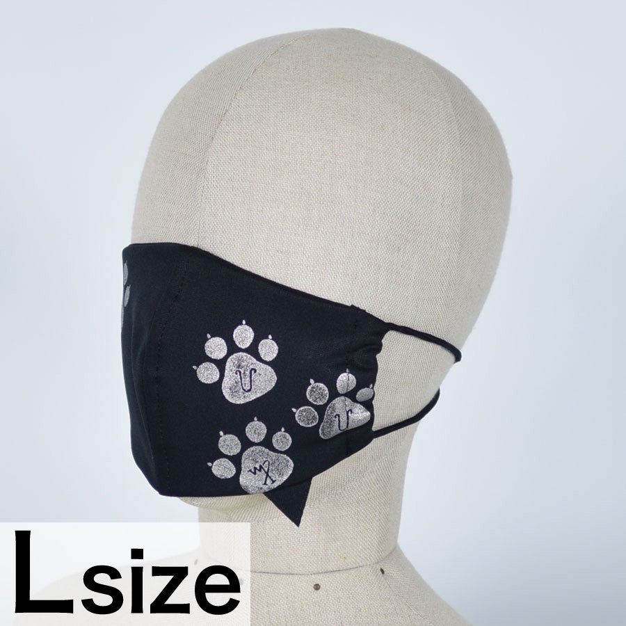 Cat footprint cat ear mask Wear / L