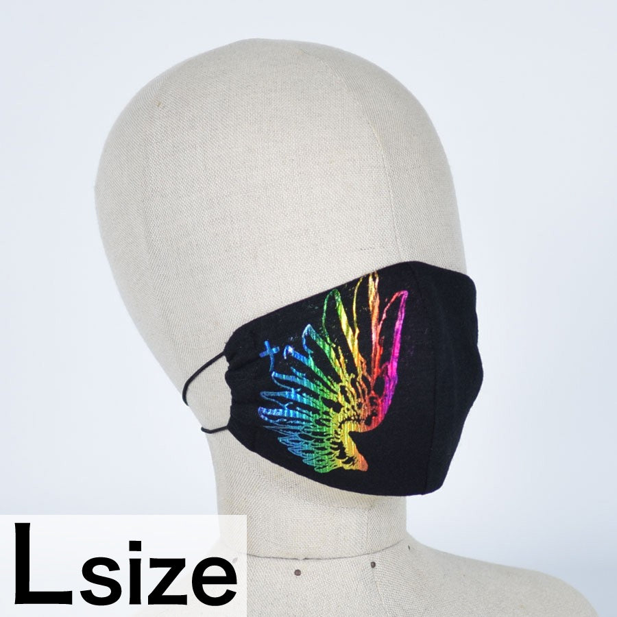 Rainbow angel wings Mask Wear / L