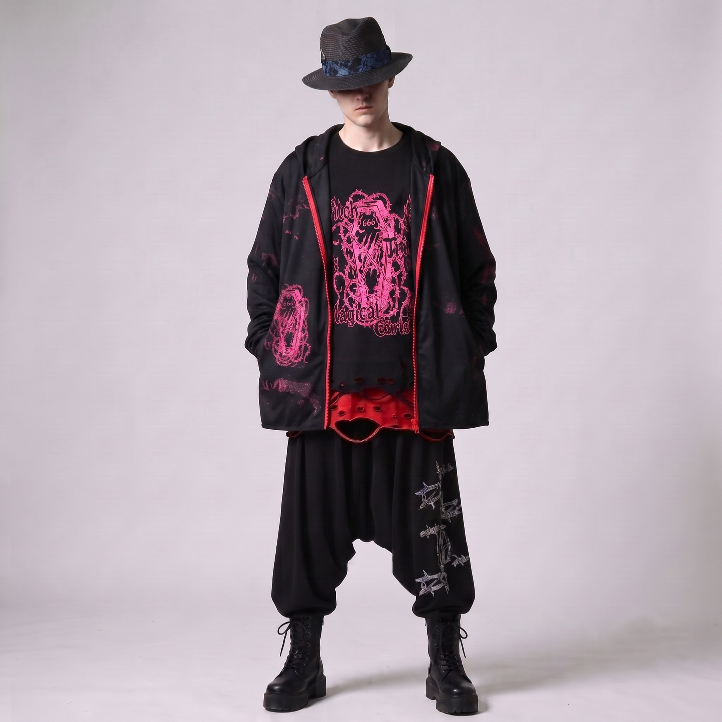 Coffin Graphic Zip Hoodie
