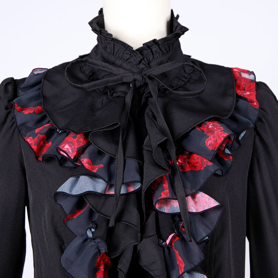 Blood Rose Ruffle Blouse(2size) / BK-RD / gothic