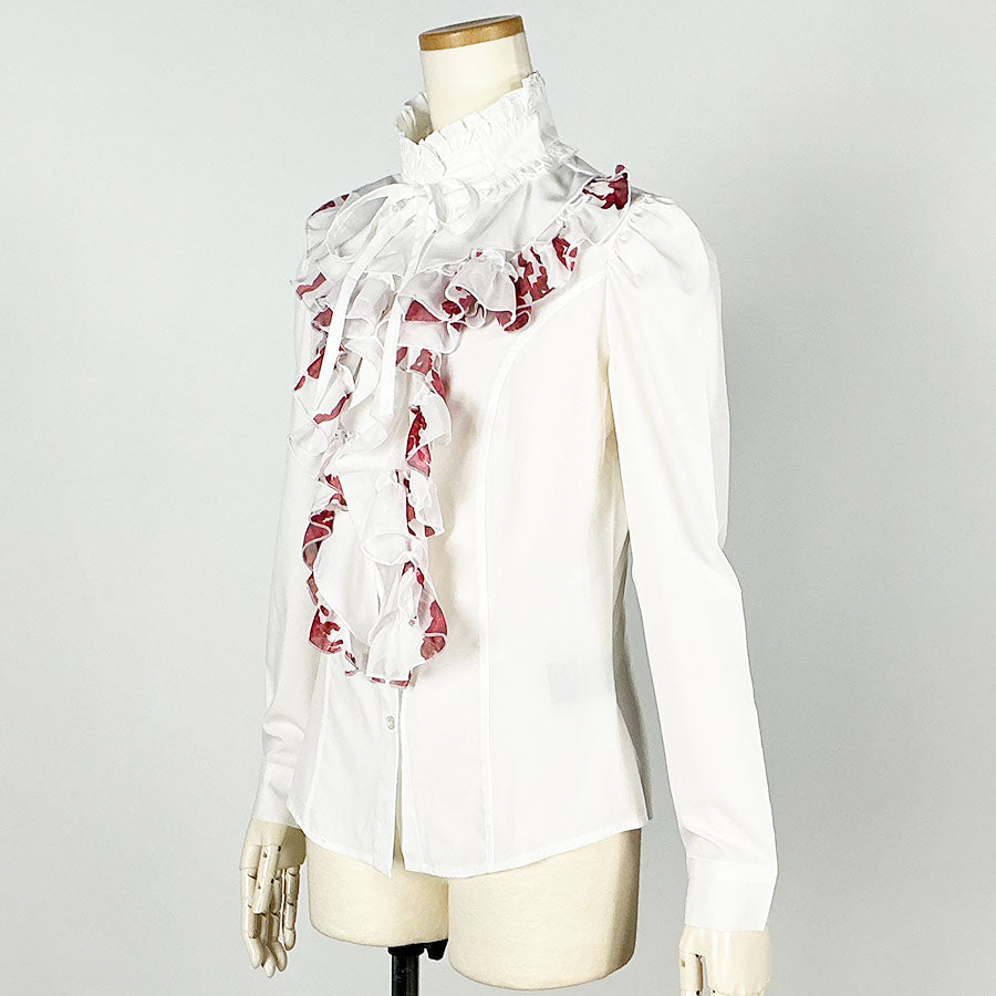 Blood Rose Ruffle Blouse(2size) / WH-RD / gothic