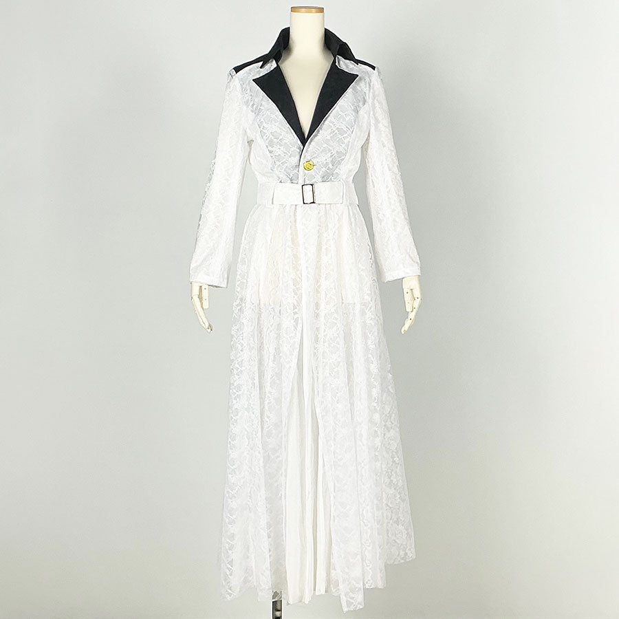 Osamu Dazai／White Luxurious Lace Long Coat