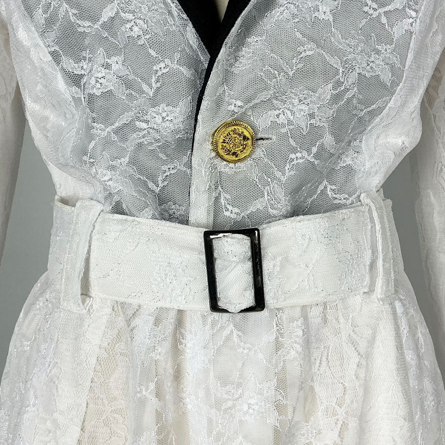 Osamu Dazai／White Luxurious Lace Long Coat