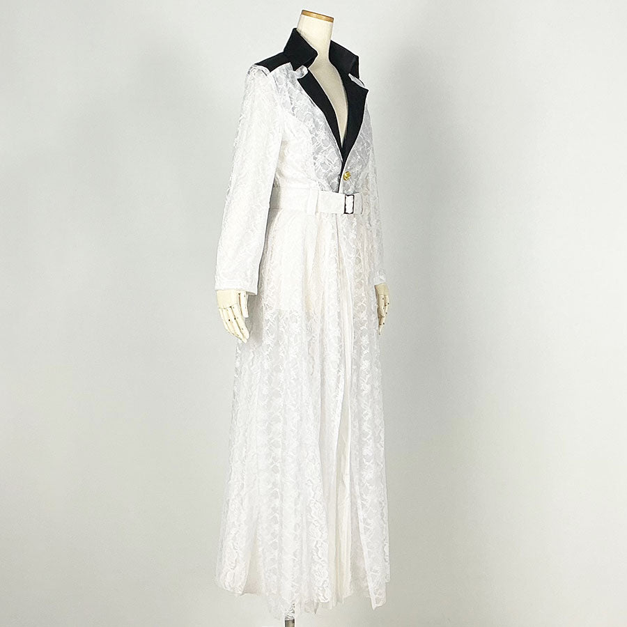 Osamu Dazai／White Luxurious Lace Long Coat