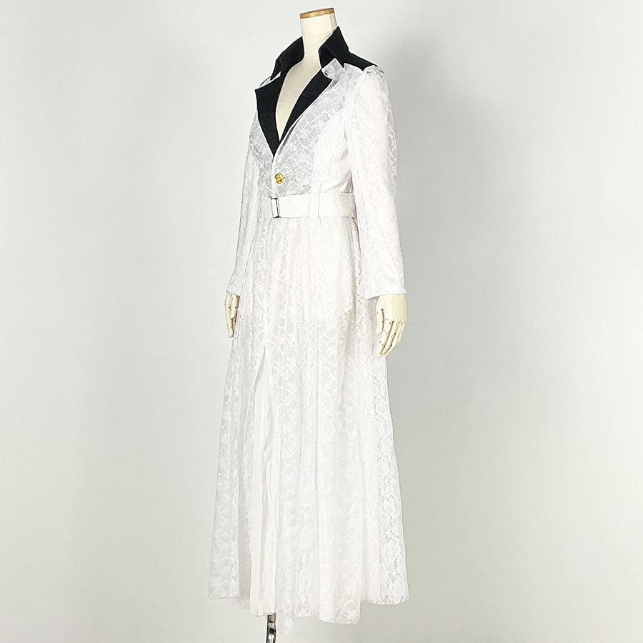 Osamu Dazai／White Luxurious Lace Long Coat