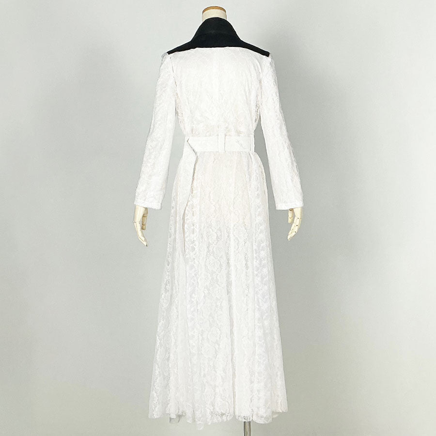 Osamu Dazai／White Luxurious Lace Long Coat