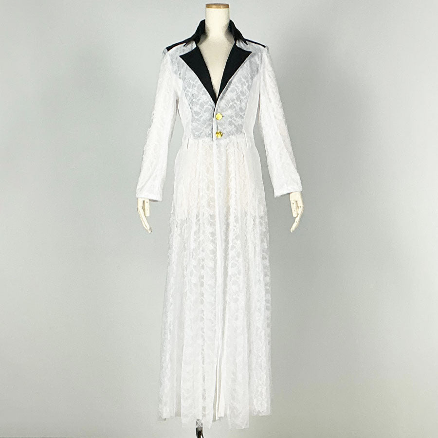 Osamu Dazai／White Luxurious Lace Long Coat