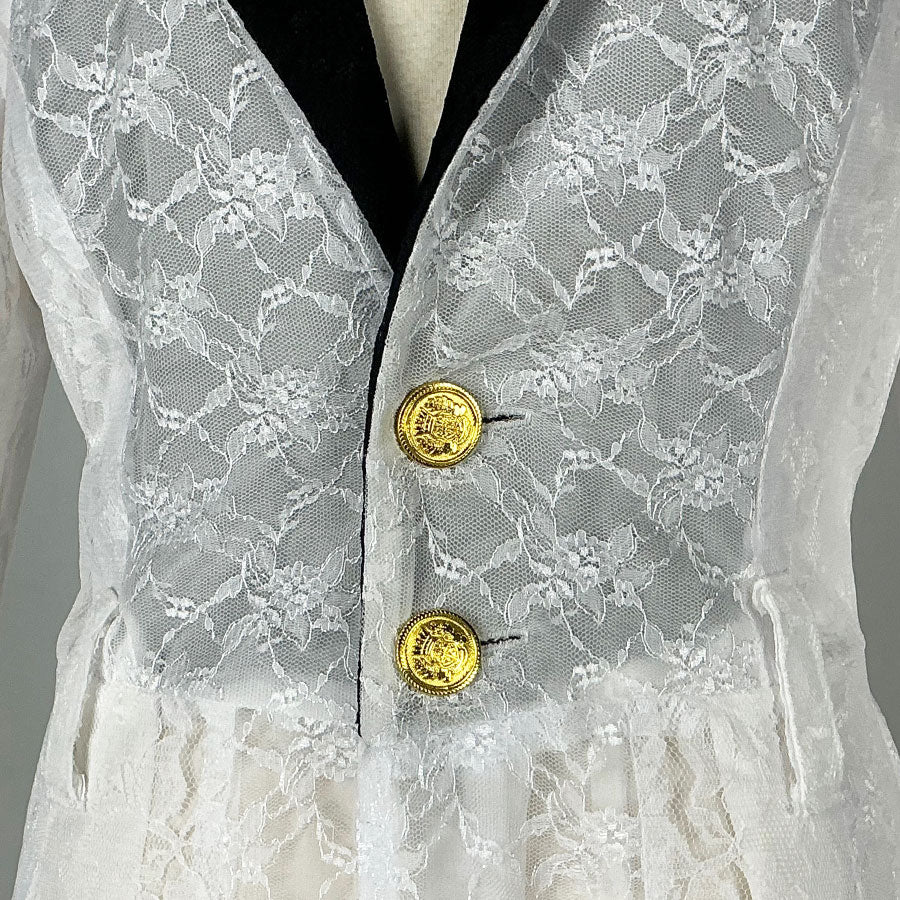 Osamu Dazai／White Luxurious Lace Long Coat