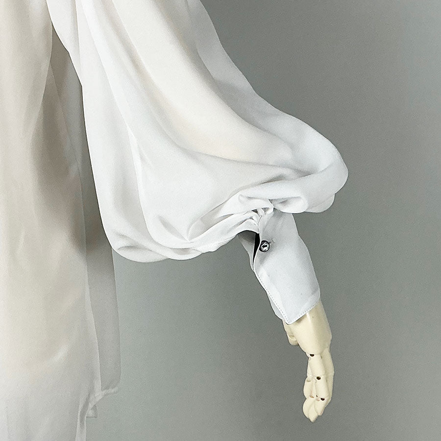 Fyodor D/ White Bishop Sleeve Blouse (2 sizes)