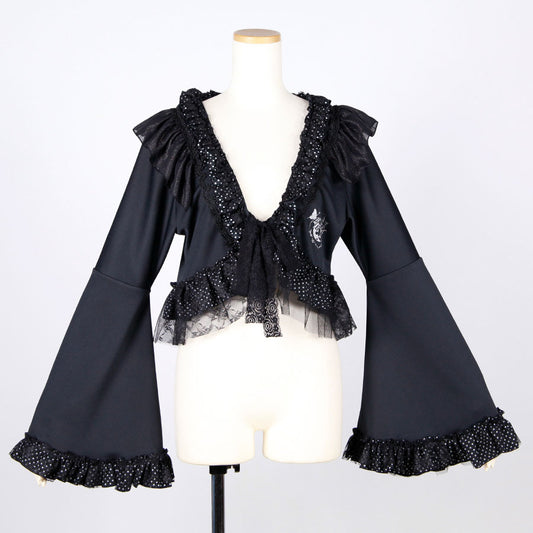 Princess Sleeve Polka Dot Frill Cardigan