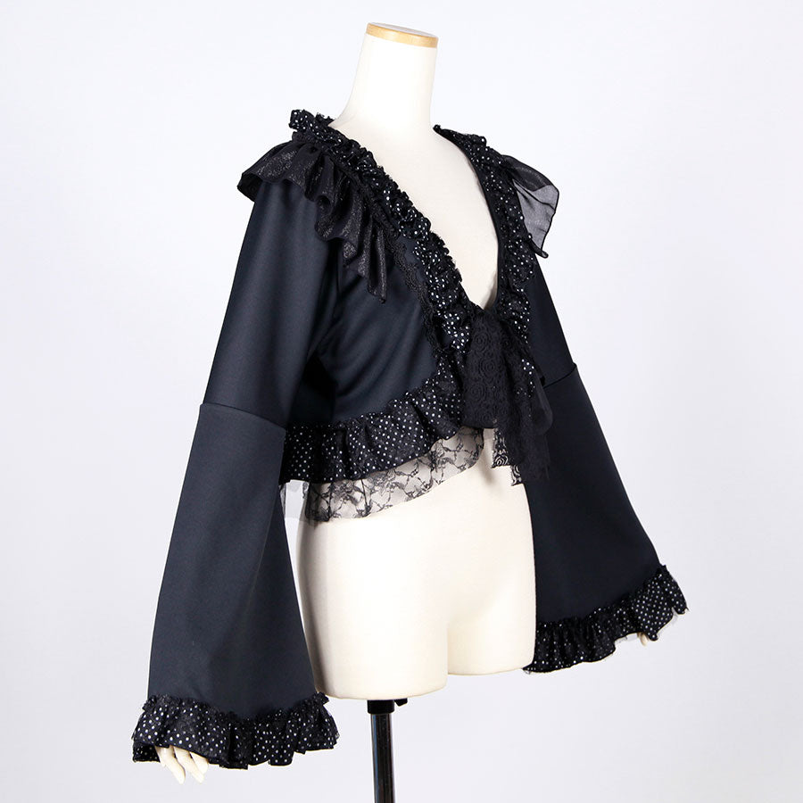 Princess Sleeve Polka Dot Frill Cardigan