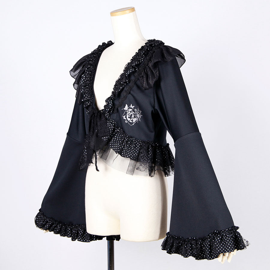 Princess Sleeve Polka Dot Frill Cardigan