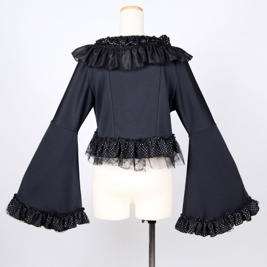 Princess Sleeve Polka Dot Frill Cardigan
