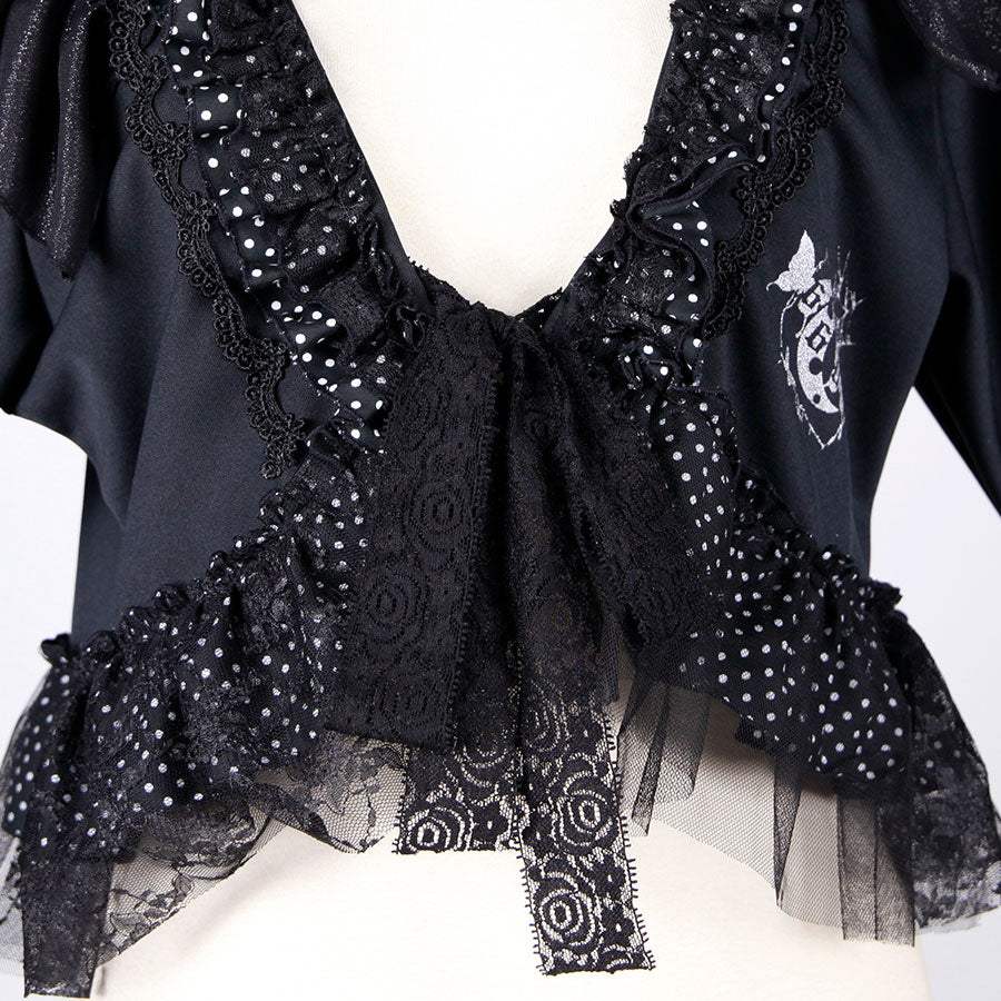 Princess Sleeve Polka Dot Frill Cardigan