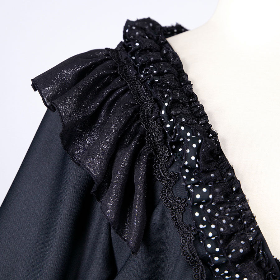 Princess Sleeve Polka Dot Frill Cardigan