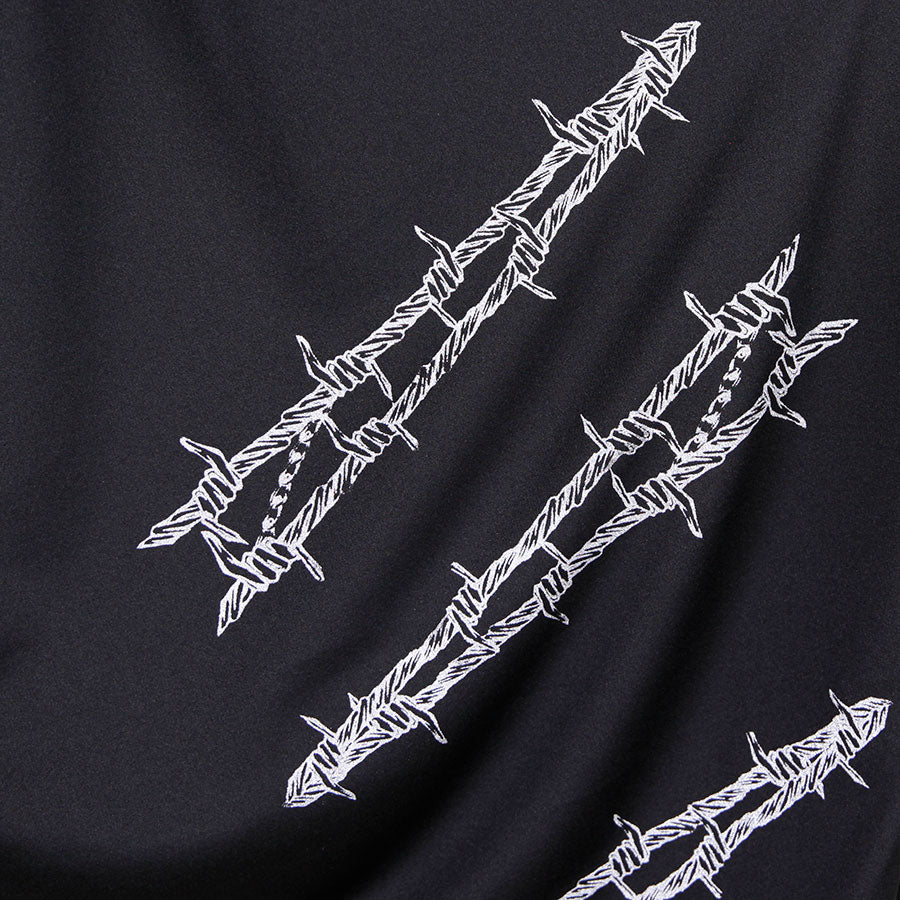 Stretch Harem Pants with Silver Wire Print