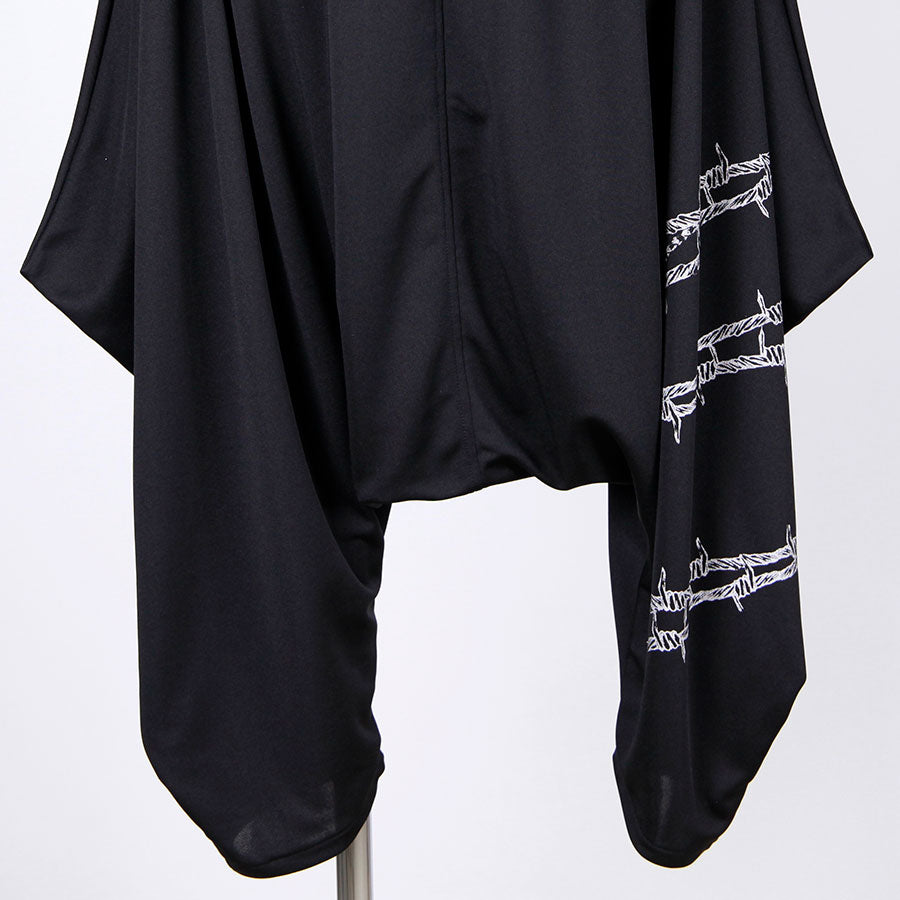 Stretch Harem Pants with Silver Wire Print