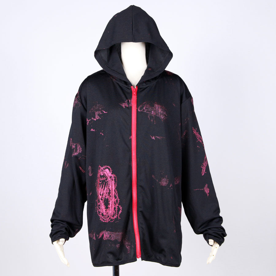 Coffin Graphic Zip Hoodie