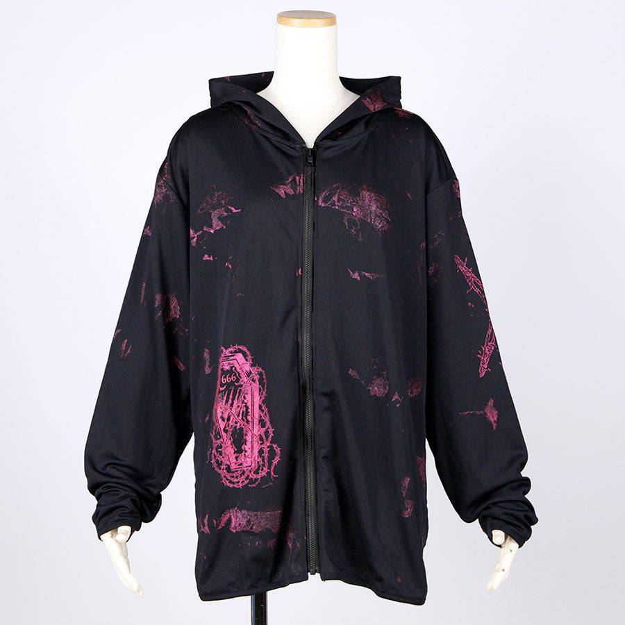 Coffin Graphic Zip Hoodie