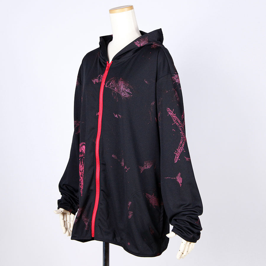 Coffin Graphic Zip Hoodie