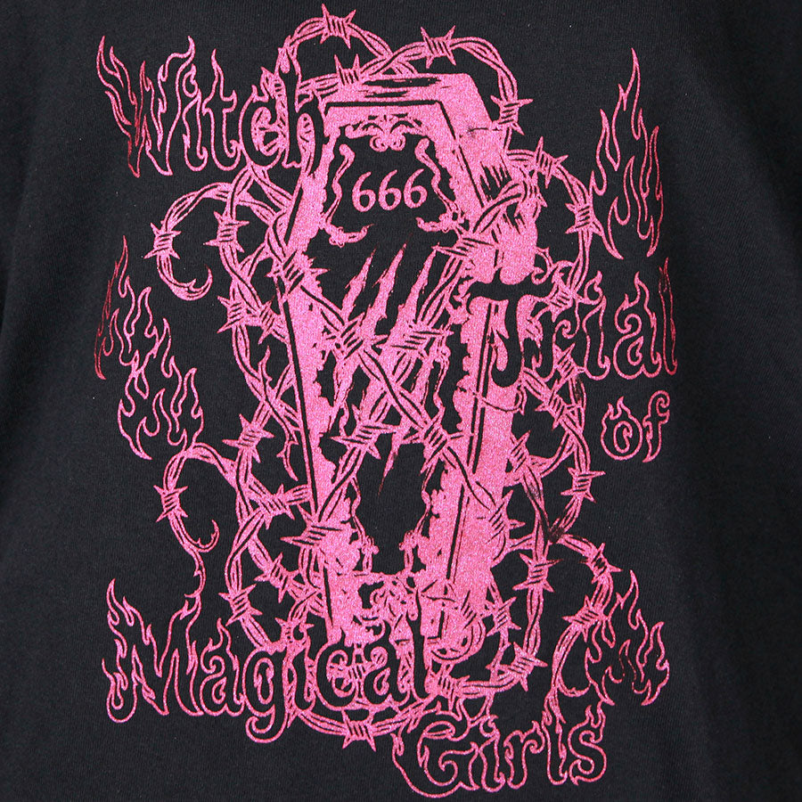 Damaged Hem Coffin Graphic T-Shirt