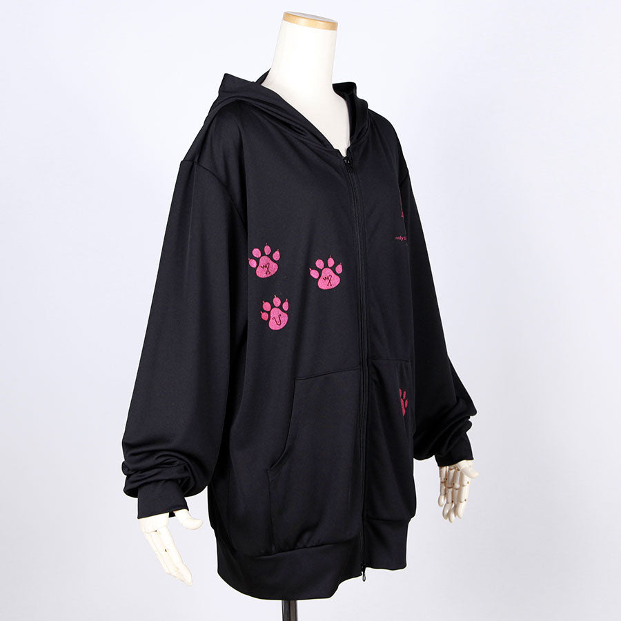 Cat Ear Hooded Parka with Paw Prints (2サイズ)