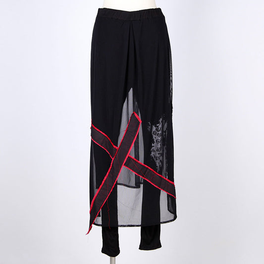 Sheer Mesh Skirt Leggings