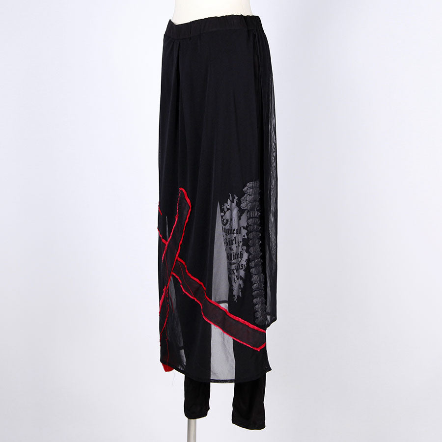 Sheer Mesh Skirt Leggings
