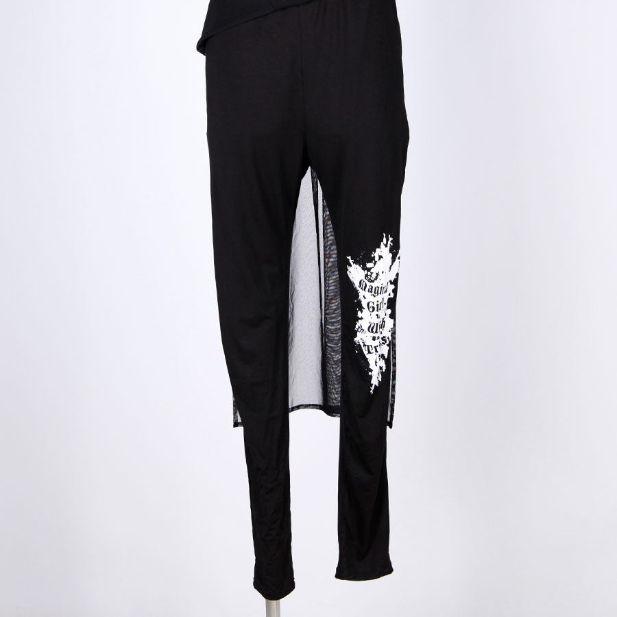 Sheer Mesh Skirt Leggings