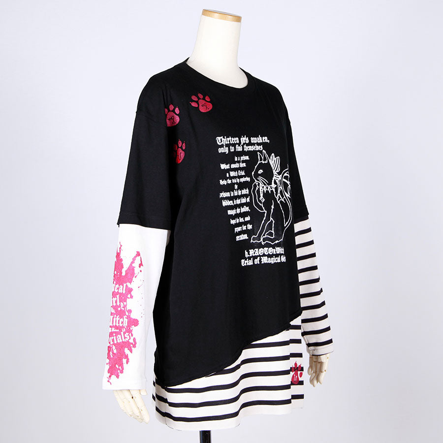 Border Gimmick Devil Cat Top