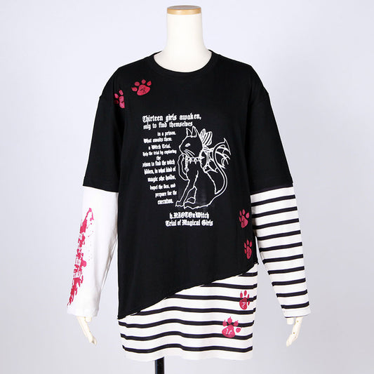 Border Gimmick Devil Cat Top