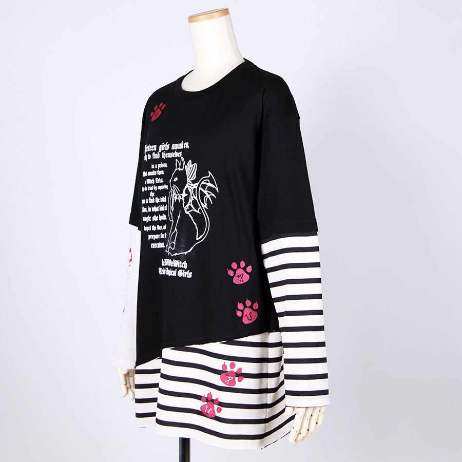 Border Gimmick Devil Cat Top