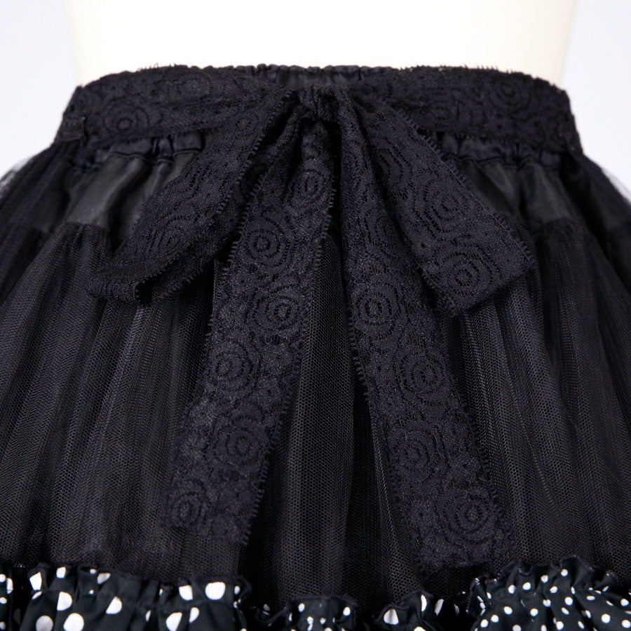 Polka Dot Bustle Train Mini Skirt