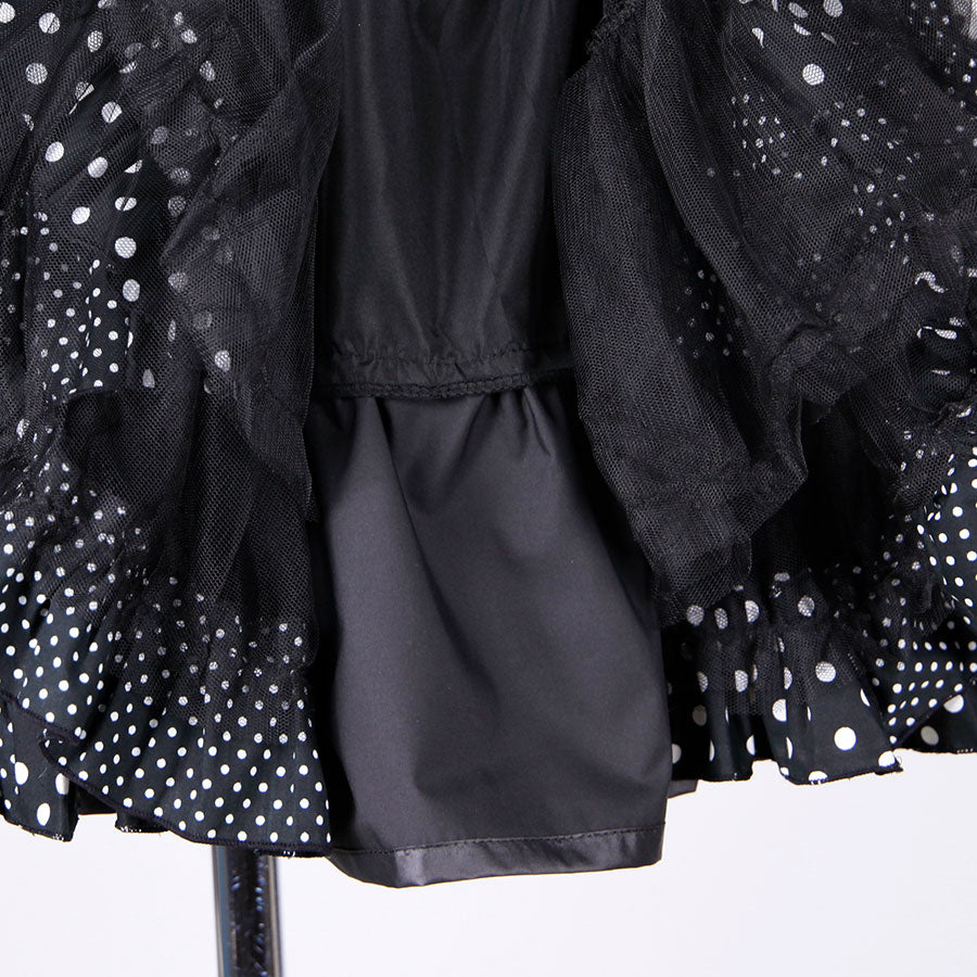 Polka Dot Bustle Train Mini Skirt