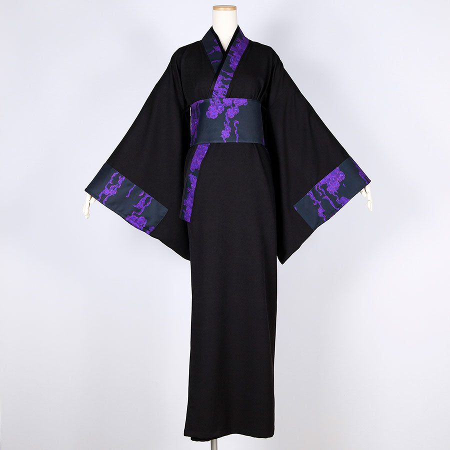 Bloody Rose YUKATA (stuffed sleeves) set with obi / BK-PUR